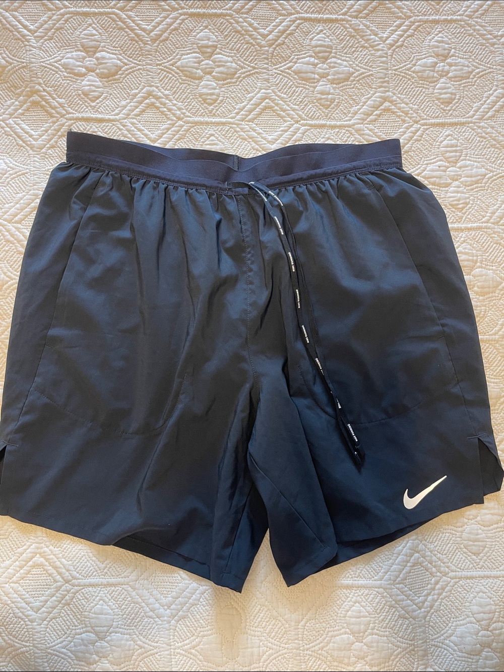 Nike women’s Black Athletic Shorts with White Swoosh Size M
